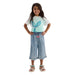 Hatley K's Blue Wash Cropped Culottes, Smokey Blue Wash, front view on model