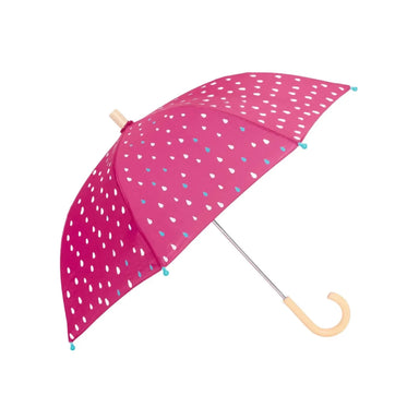 Hatley K's Color Changing Umbrella, Tiny Drops, side view of umbrella dry 