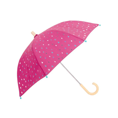 Hatley K's Color Changing Umbrella, Tiny Drops, side view of umbrella wet