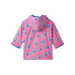 Hatley Kid's Colour Changing Zip-Up Rain Jacket in Heart Burst, back view flat