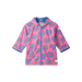Hatley Kid's Colour Changing Zip-Up Rain Jacket in Heart Burst, front view flat of color changed