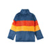 Hatley Kid's Colour Block Fuzzy Fleece Zip-Up Jacket shown in the Ensign Blue/Yellow color option. Back view.