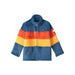 Hatley Kid's Colour Block Fuzzy Fleece Zip-Up Jacket shown in the Ensign Blue/Yellow color option. Front view.