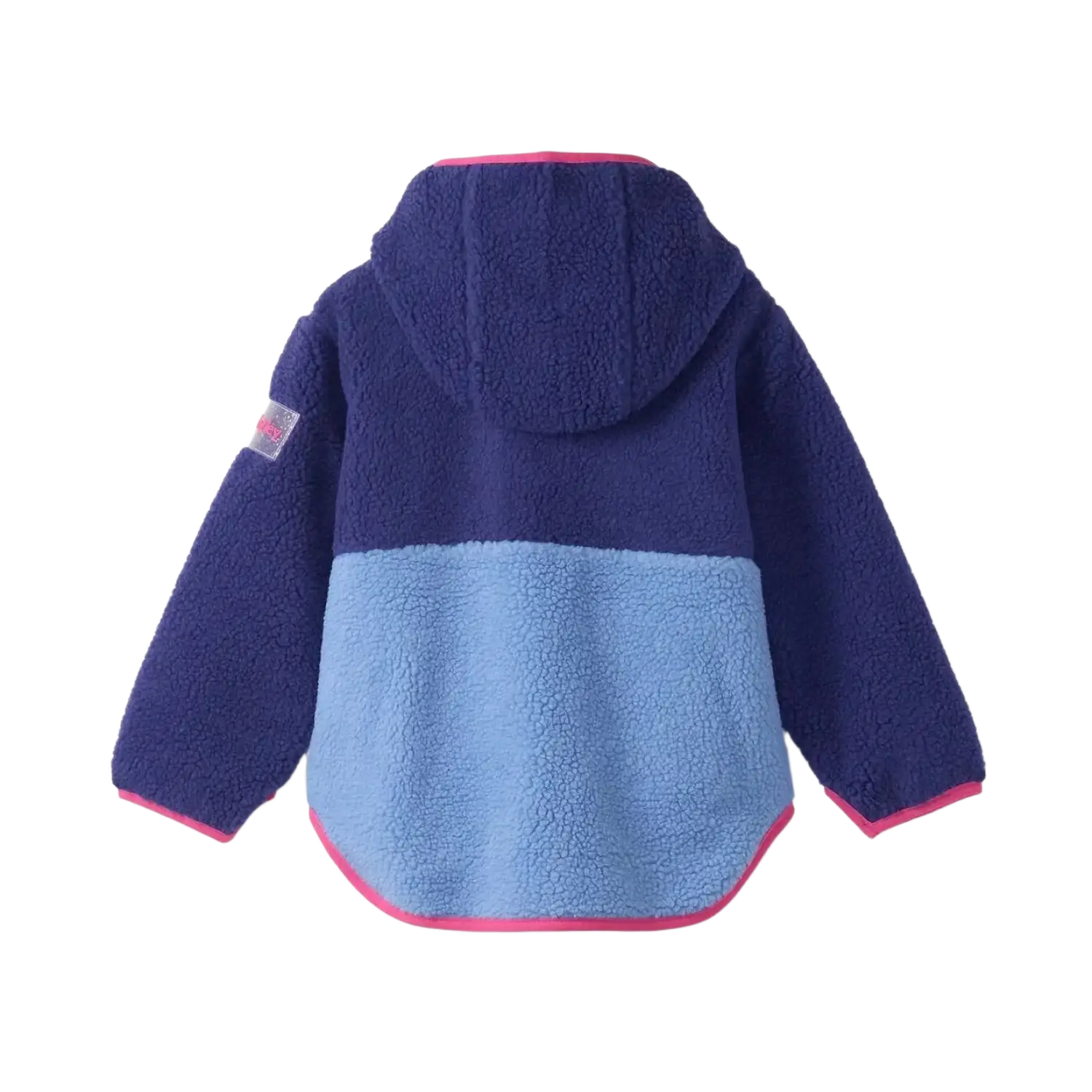 G's Royal Blue Colourblock Faux Sherpa Jacket, Back view