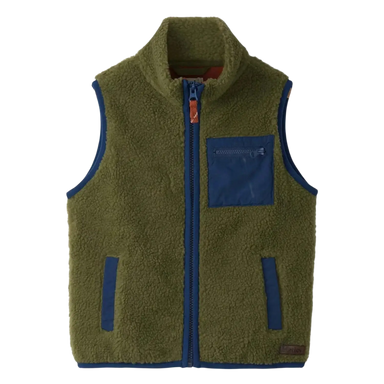 Hatley Boy's Loden Green Faux Sherpa Vest, Front view