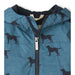 Hatley Kid's Field Jacket shown in the Preppy Dogs design. Collar view.