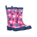 Hatley Kid's Rain Boots shown in the White Hearts color option. 