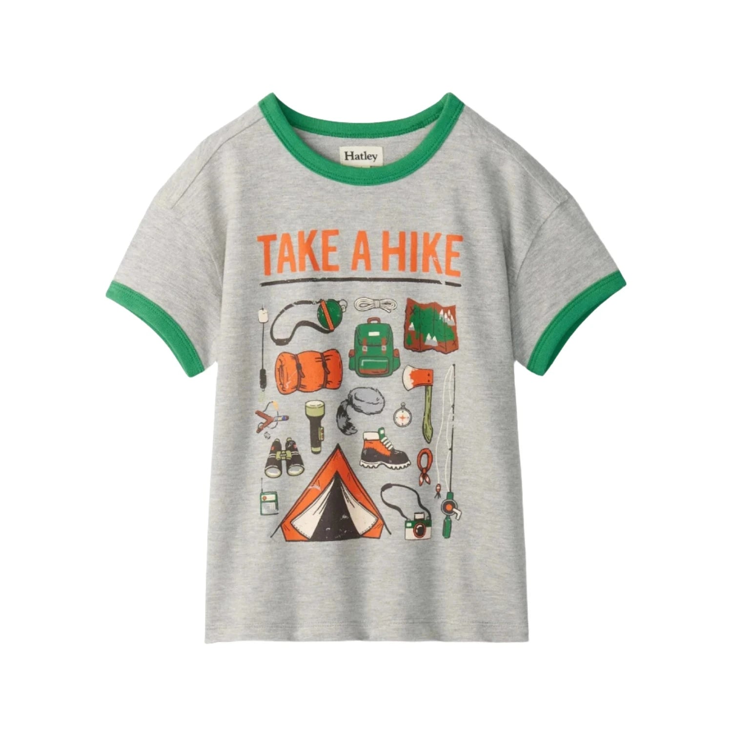 Hatley Kid's Take A Hike Graphic Tee front view flat
