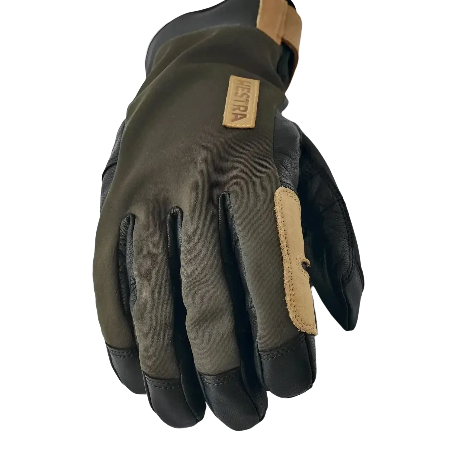 Hestra Ergo Grip Active Wool Terry Glove in dark forest & black, top view