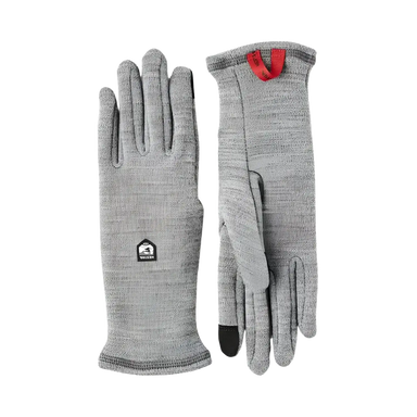 Hestra Gravita Merino Glove Liner in grey, pair view