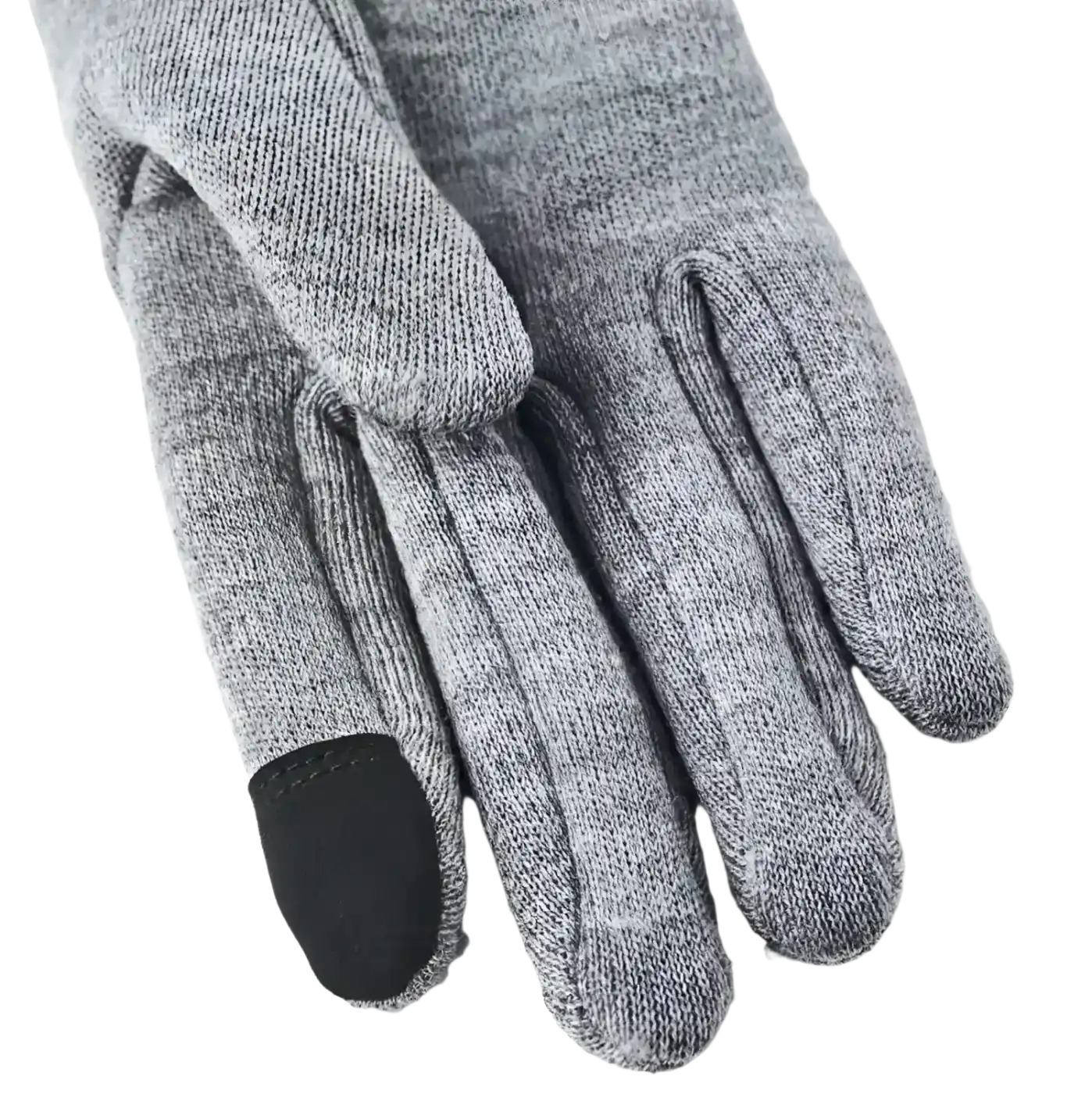 Hestra Gravita Merino Glove Liner in grey, palm view