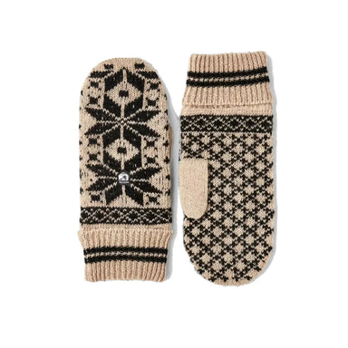 Hestra Isvik Mitt shown in the Black and Beige color option.