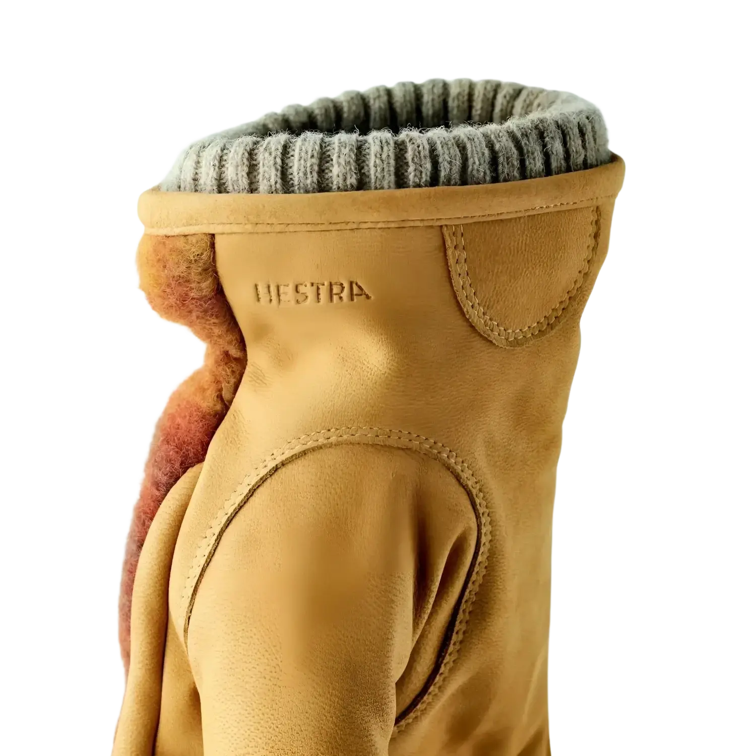 Hestra Noah Glove in mustard multi, cuff detail