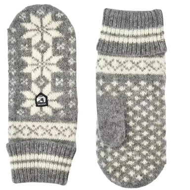 Hestra Kid's Nordic Jr. Mitt shown in Grey and Off-White.