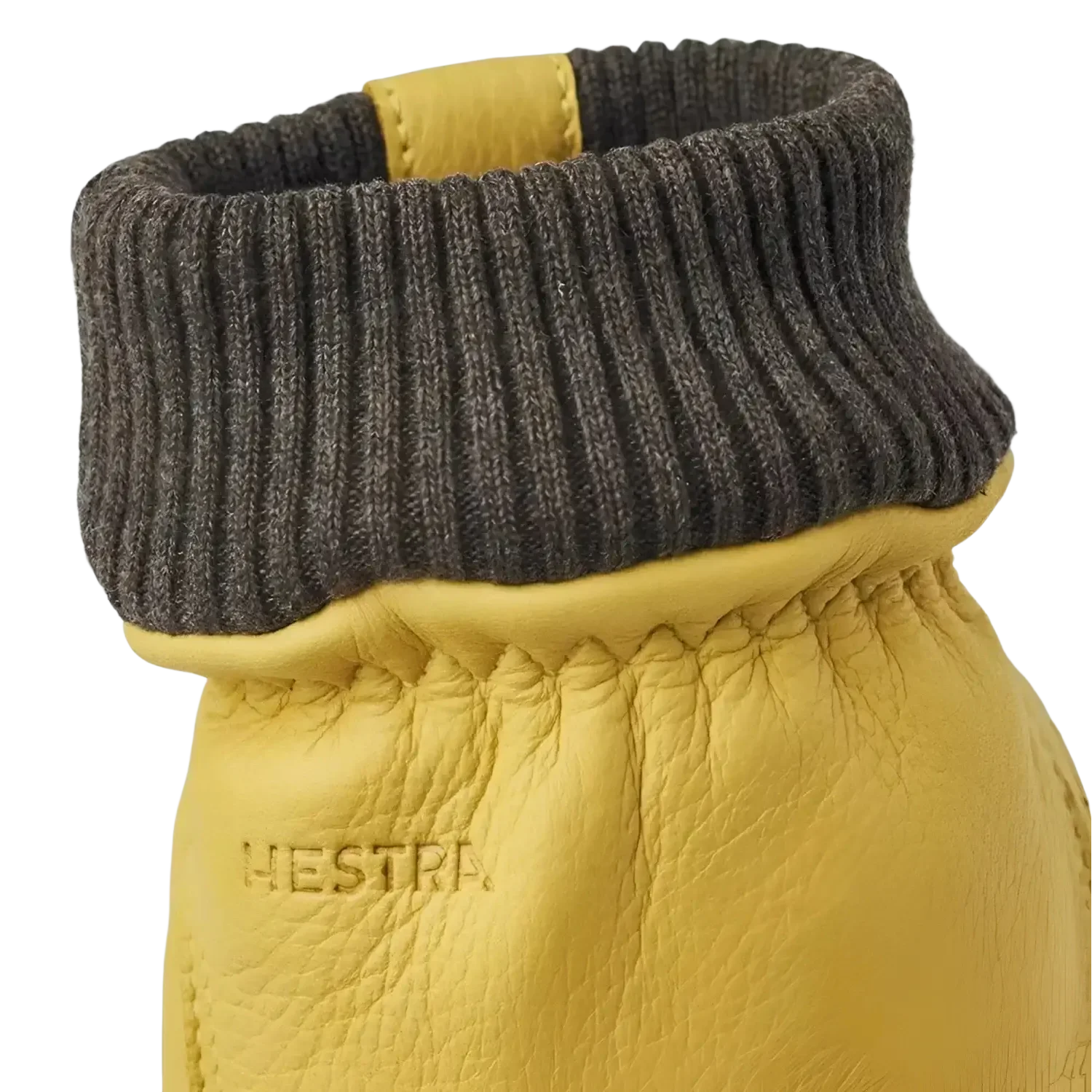 Hestra Tore Glove in natural yellow, cuff detail