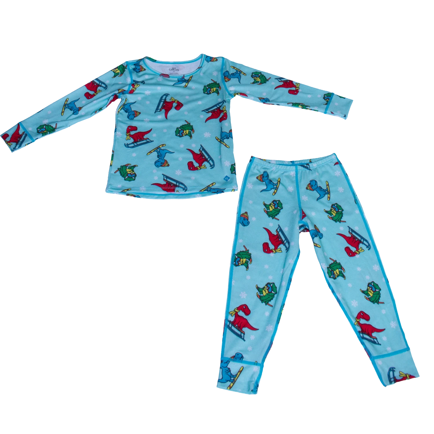 hot chillys toddler originals print set in dino might front flat view