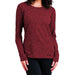 Hot Chillys W's Clima-Tek Crewneck, Burgundy Heather, front view on model