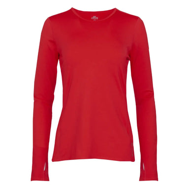 Hot Chilly's Women's Micro-Elite Chamois Crewneck Modern Red Flat Front View