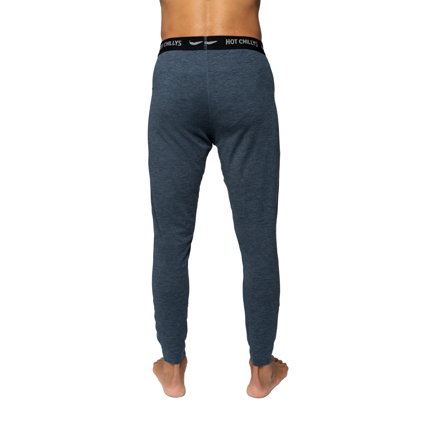 hot chillys mens clima tek bottom in nightfall heather back model view