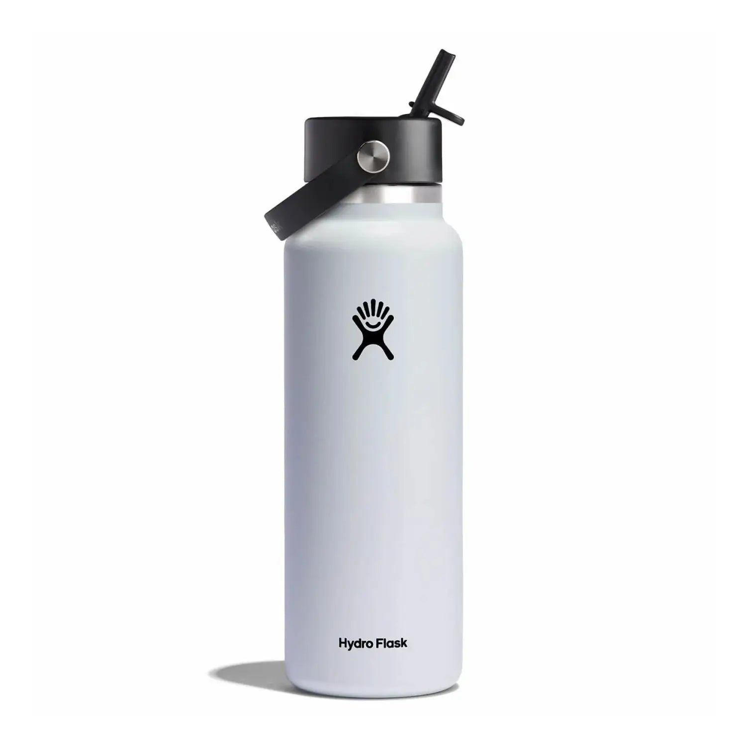 Hydro Flask Wide Mouth with Flex Straw Cap 24 oz, White, front view 