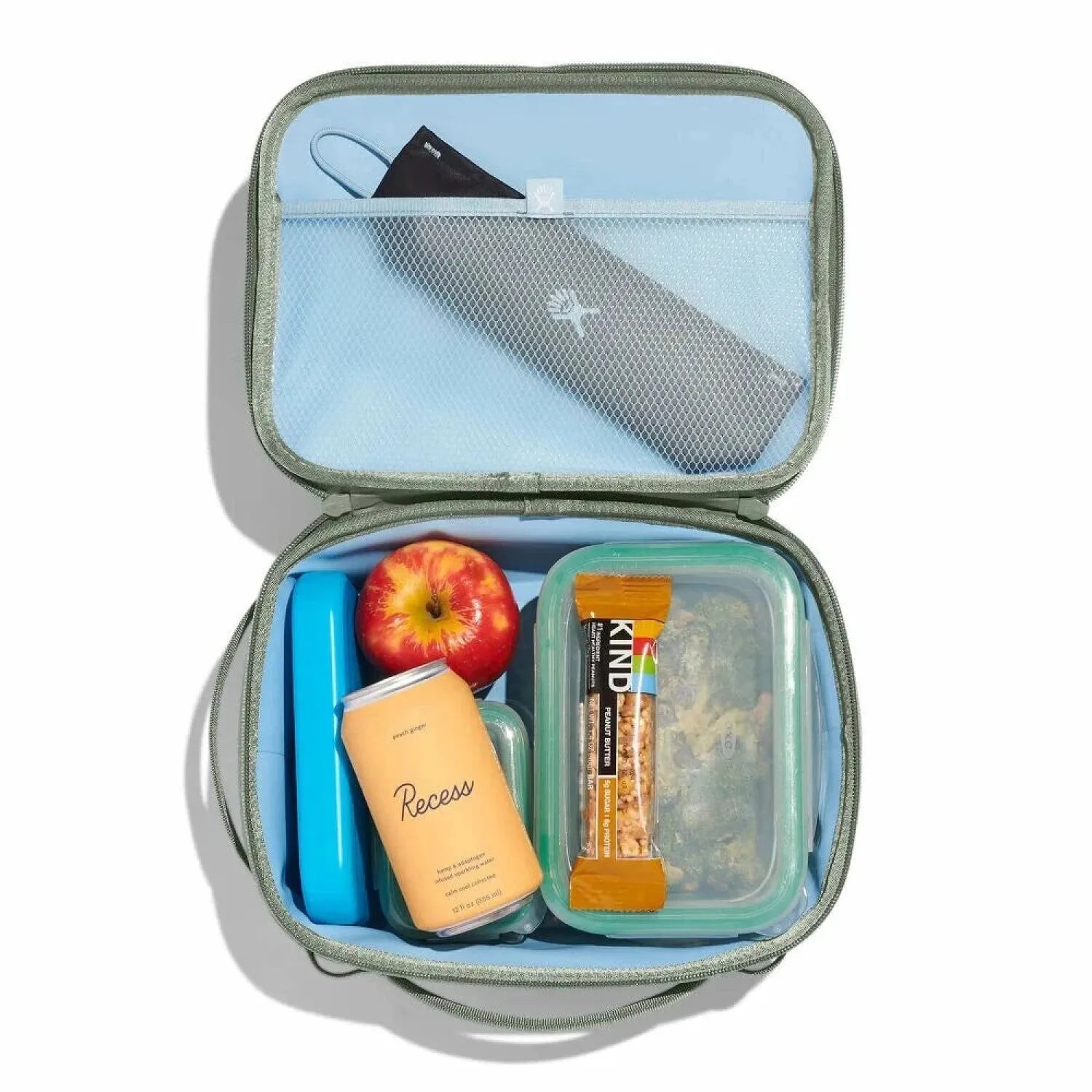 Hydroflask Carry Out™ Lunch Box 5L in agave, packed top view