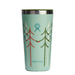 Hydro Flask Let's Go Together 20 oz All Around™ Tumbler. Aqua tumbler with green, whie, red, and blue tree design. Blue Hydro Flask logo. Also shown with green lid. Front view.