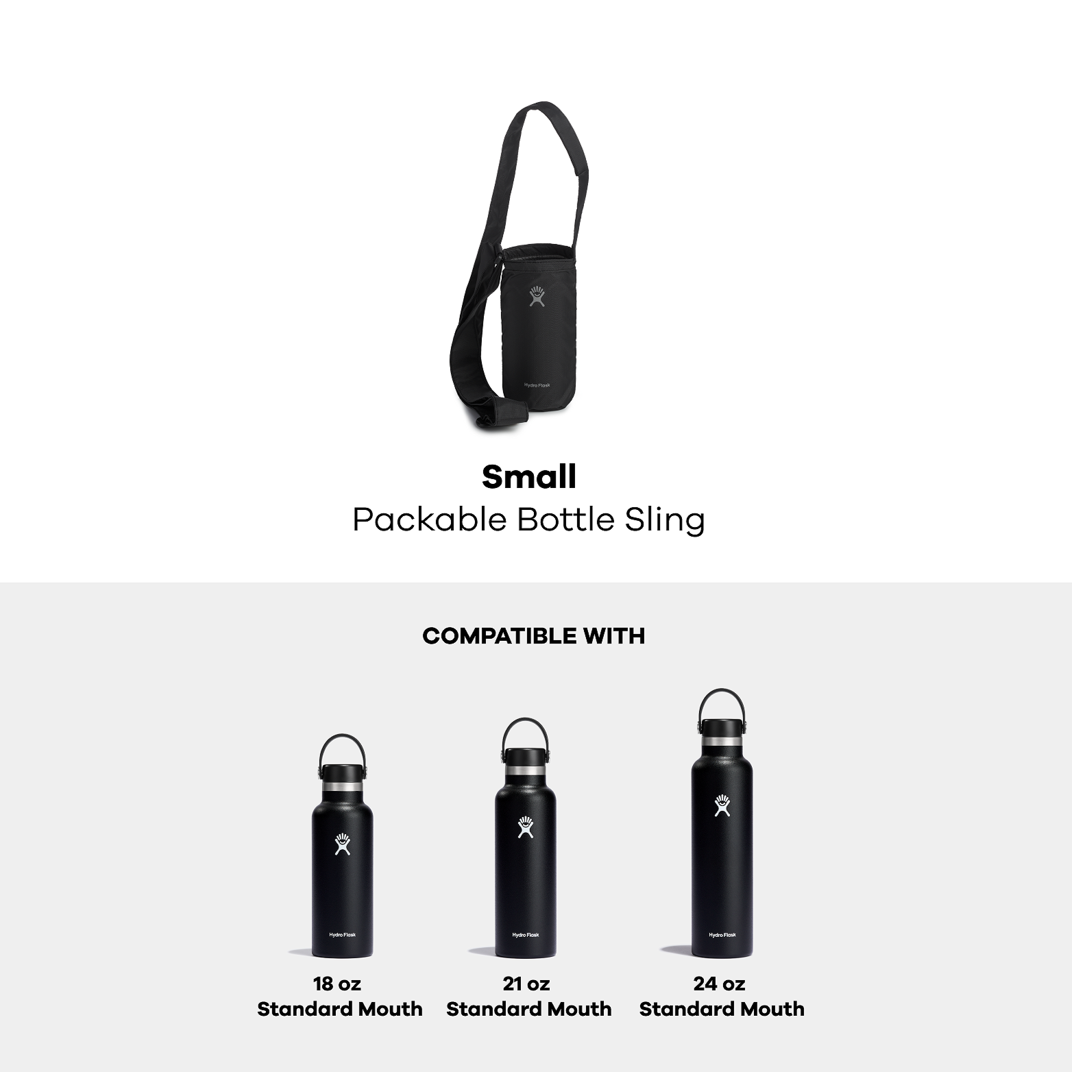 Hydroflask Small Bottle Sling Black Compatibility