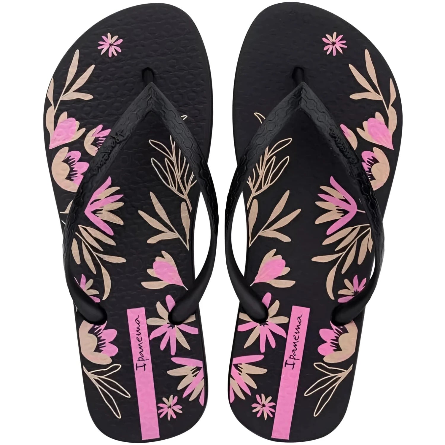 Ipanema Women's Clássica Happy XVIII Sandal in black & pink, top view