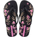 Ipanema Women's Clássica Happy XVIII Sandal in black & pink, top view