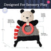 Itzy Ritzy Baby Bitzy Crinkle Teether Toy in panda, front view details & dimensions