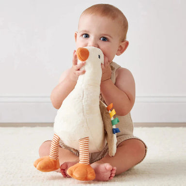 Itzy Ritzy Sweetie Snuggles™ Plush in gracie goose, with baby
