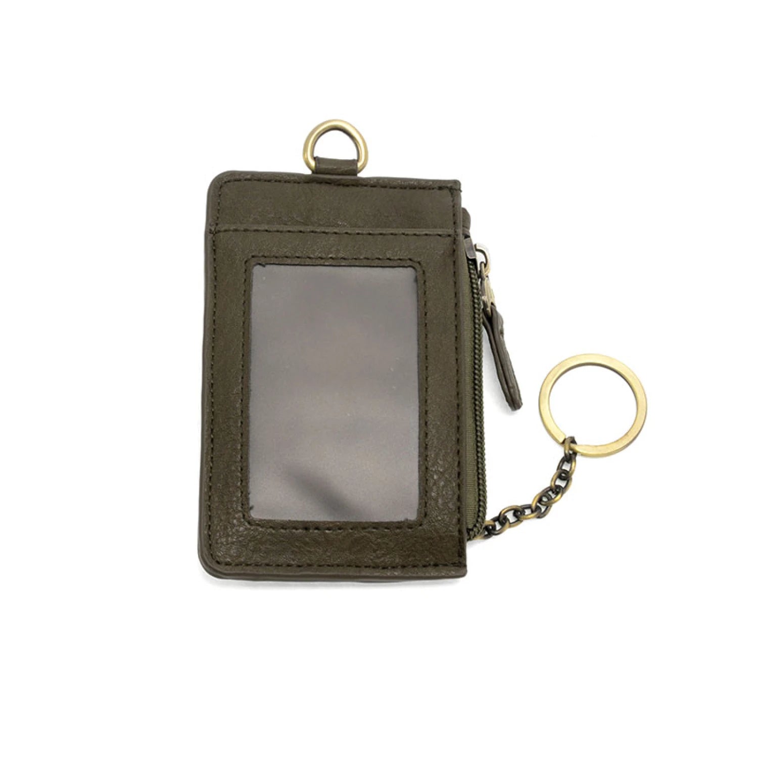 joy susan dolly small card wallet with keyring in dark moss back view