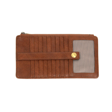 joy susan new kara distressed wallet in saddle front view