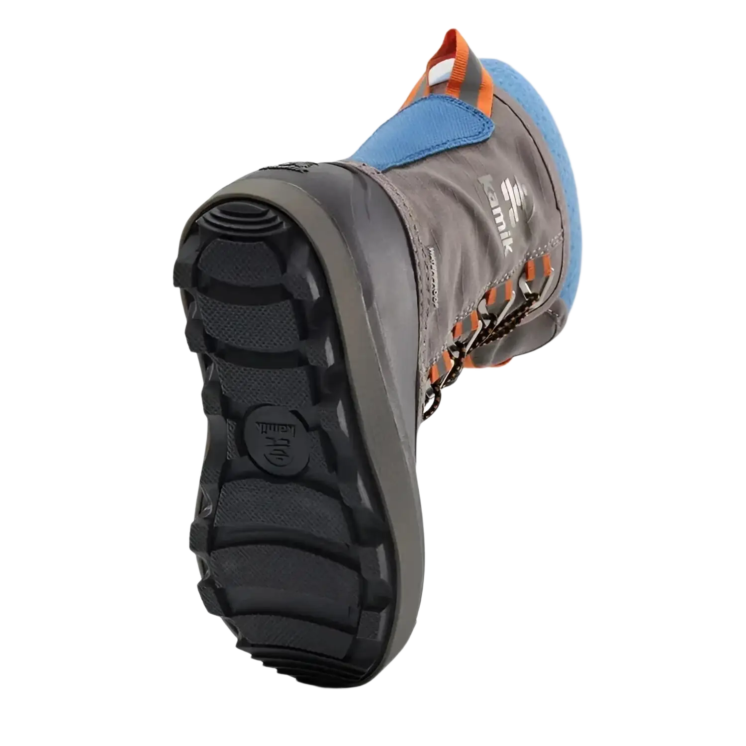 Kamik Kid's Cascade Winter Boot in light grey, sole view