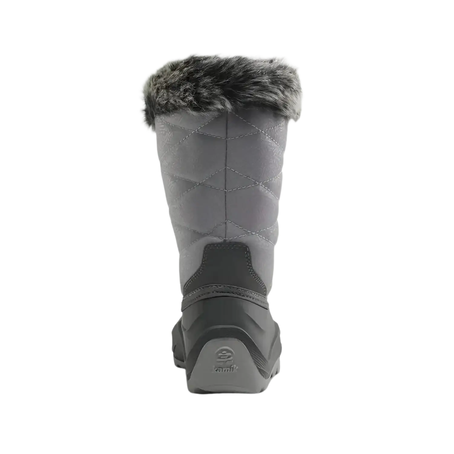 Kamik Kid's Snowangel Winter Boot in charcoal, back view