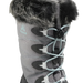 Kamik Kid's Snowangel Winter Boot in charcoal, lace detail view