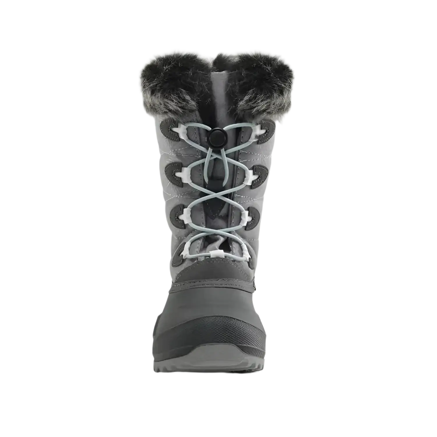 Kamik Kid's Snowangel Winter Boot in charcoal, front view