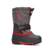 Kamik K's Waterbug 5 - Youth Winter Boots, Charcoal Red, side and front view