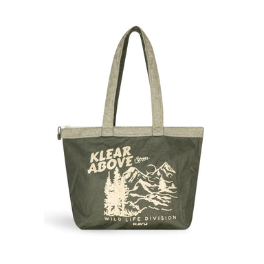 kavu cabin tote in greenwood front flat