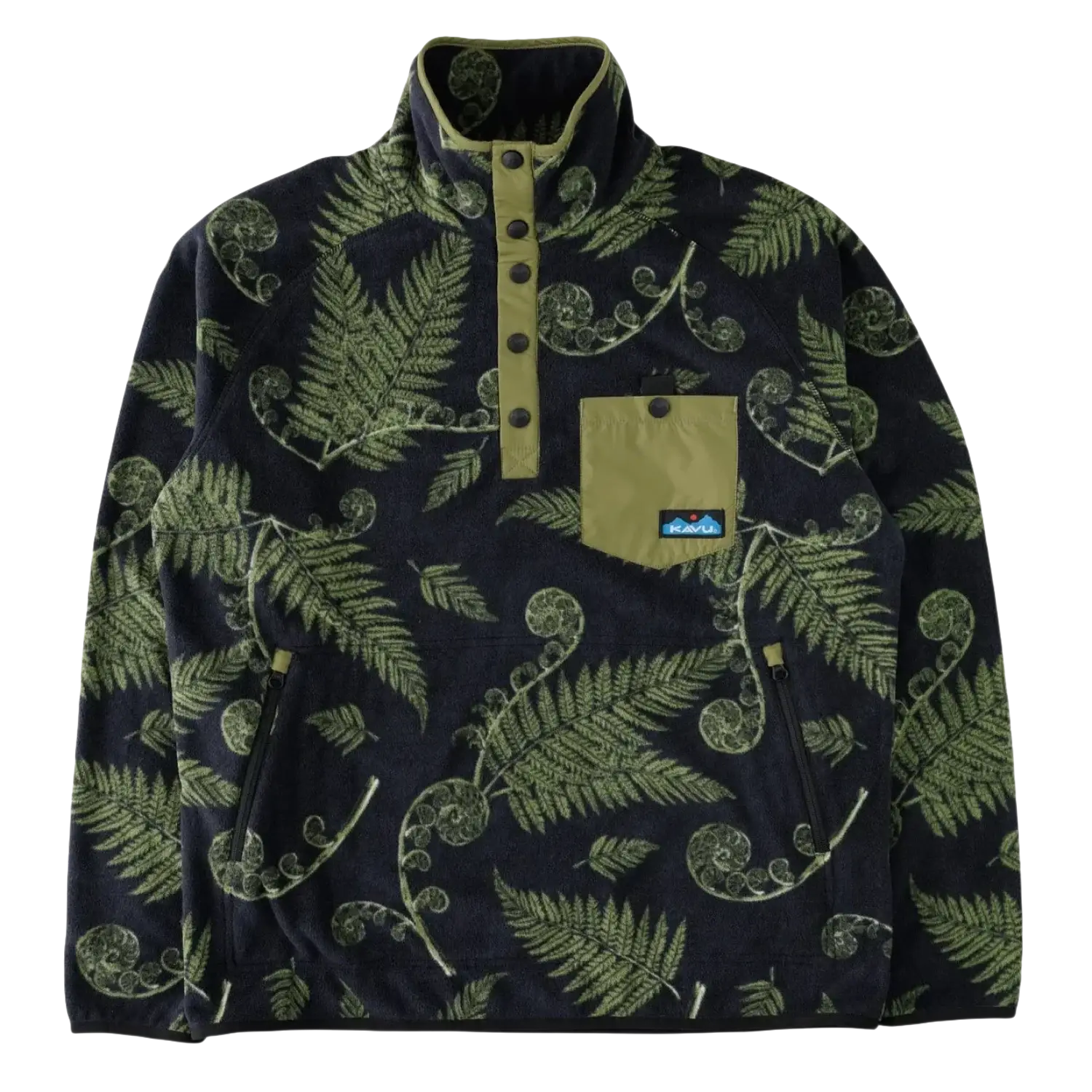 KAVU Men's Teannaway Fleece in fiddlehead, front view