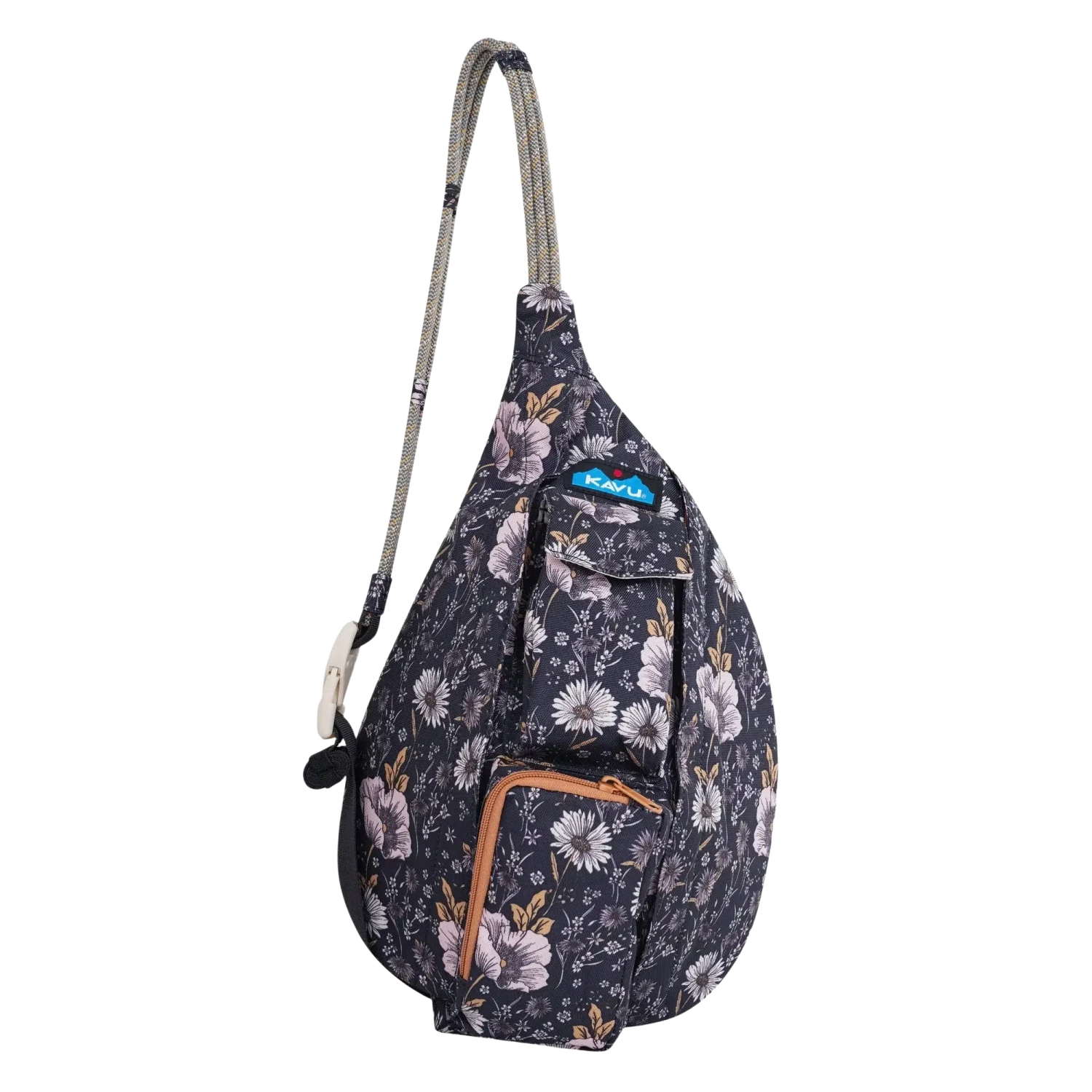 Kavu Mini Rope Sling in Quiet Wildflowers, front view