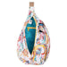 Kavu Rope Sling, Floral Coral, front view open zipper 