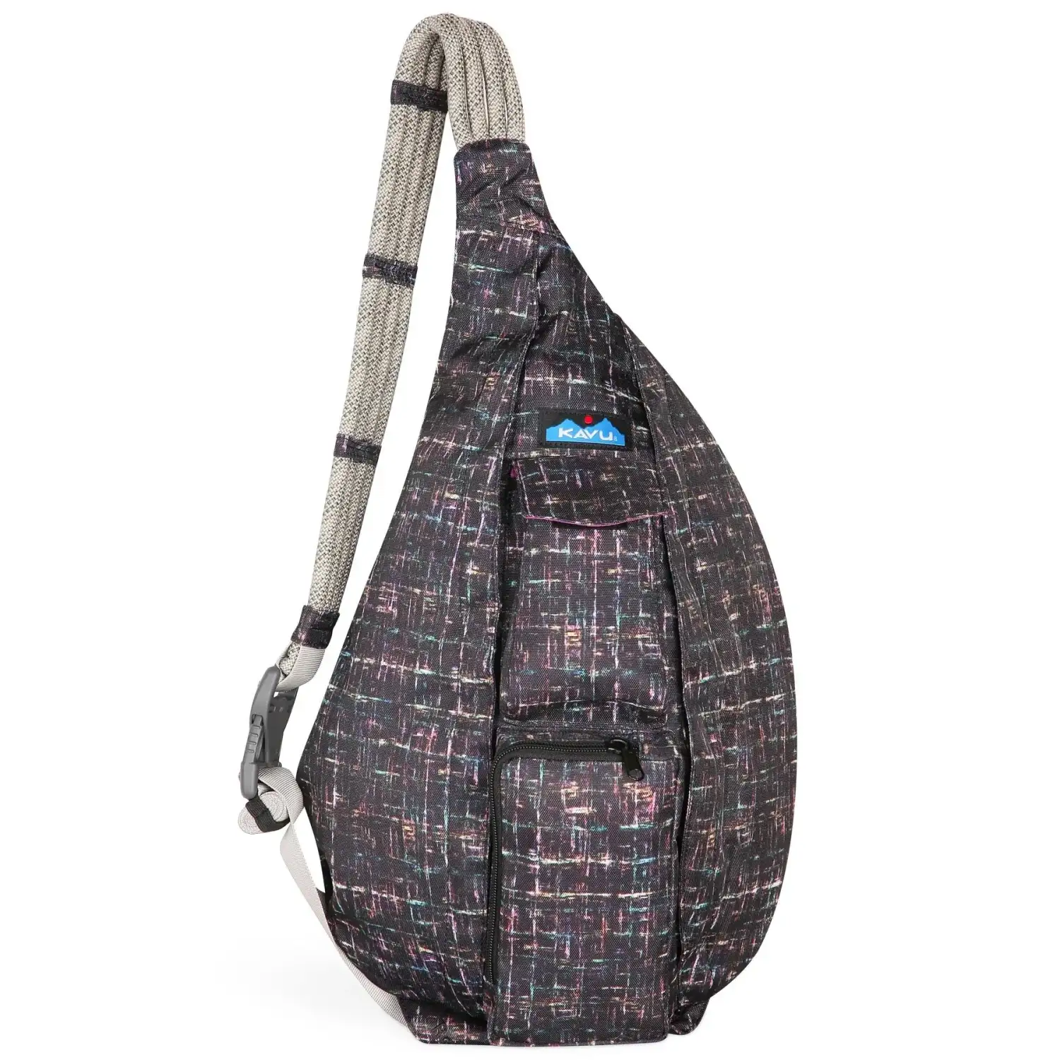 KAVU Rope Sling Bag in tweedish, front view