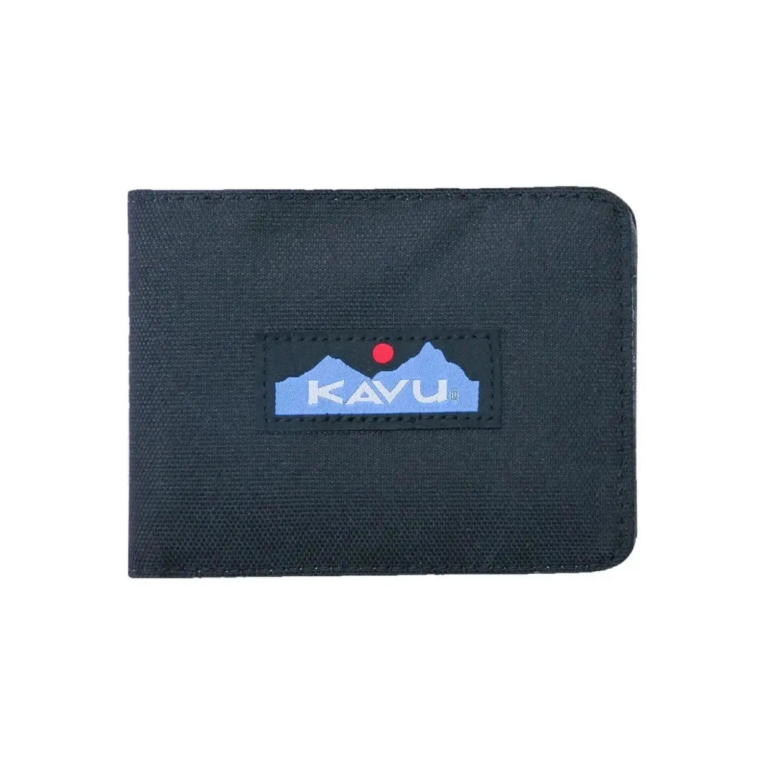Kavu Watershed Wallet in jet black color, front view with Kavu Logo.