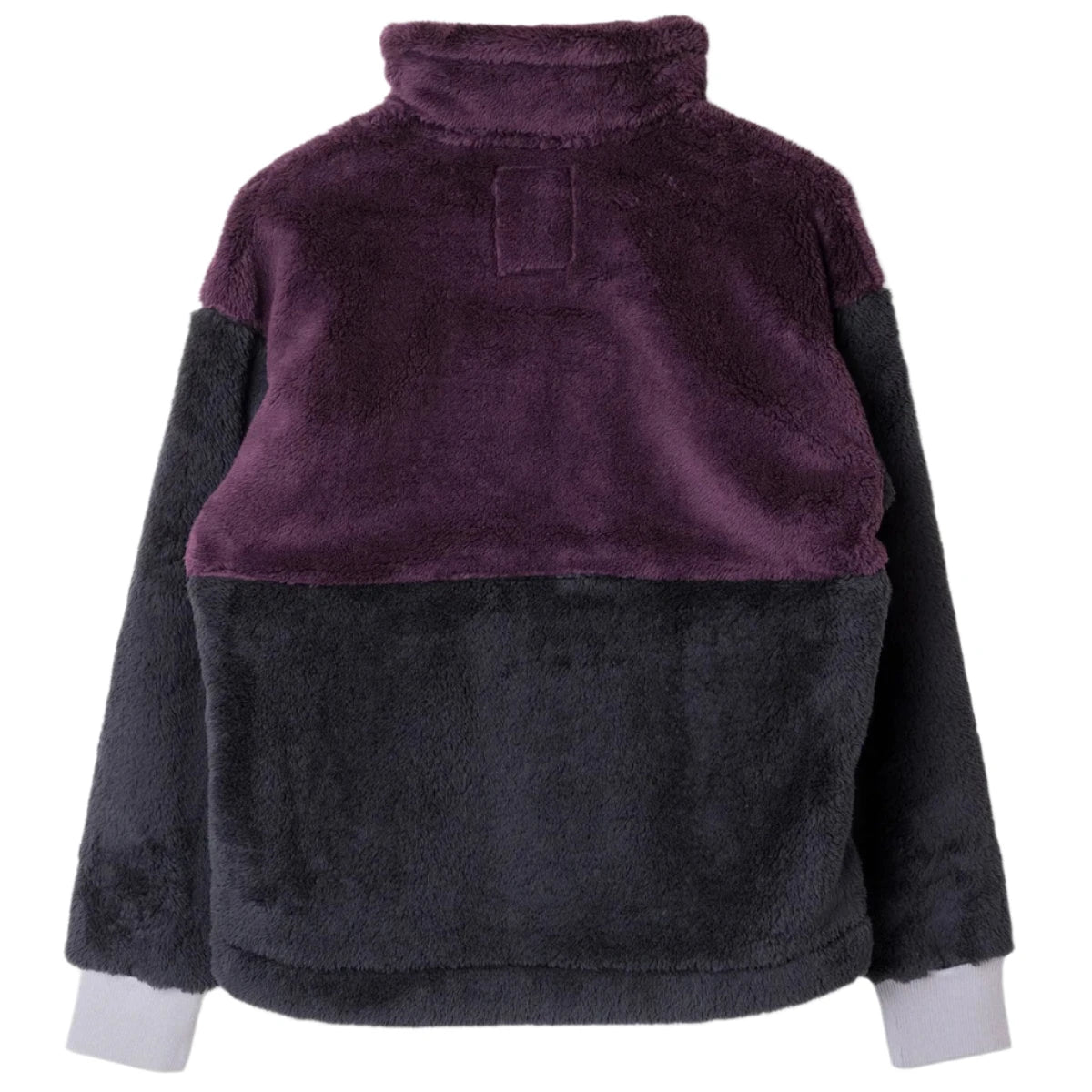 kavu women's spirit cove full zip fleece jacket in blackberry blend back flat view