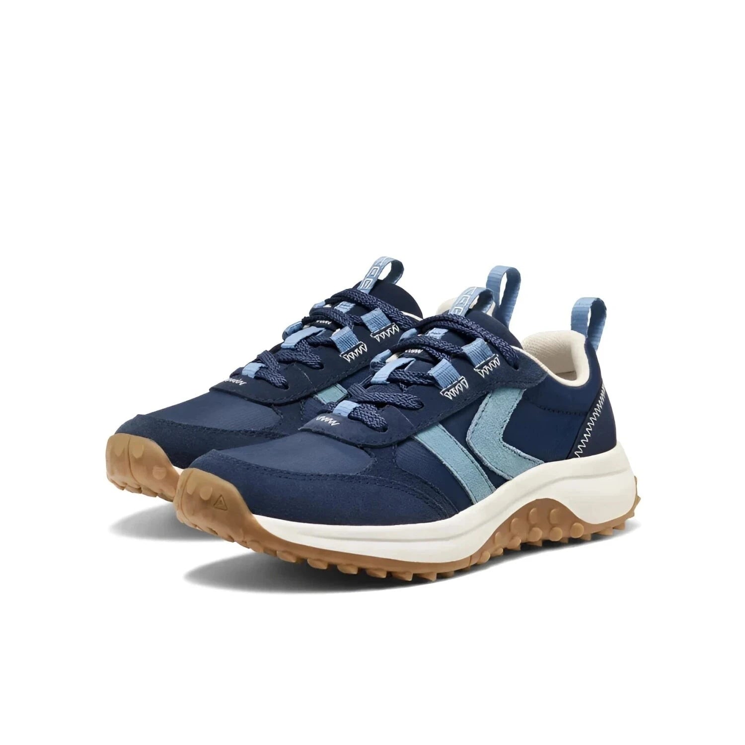 KEEN Big Kid's KS86 Sneaker in naval & Coronet blue, front view
