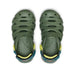 KEEN Kid's HyperFLT Clog in bronze green & orange, top view