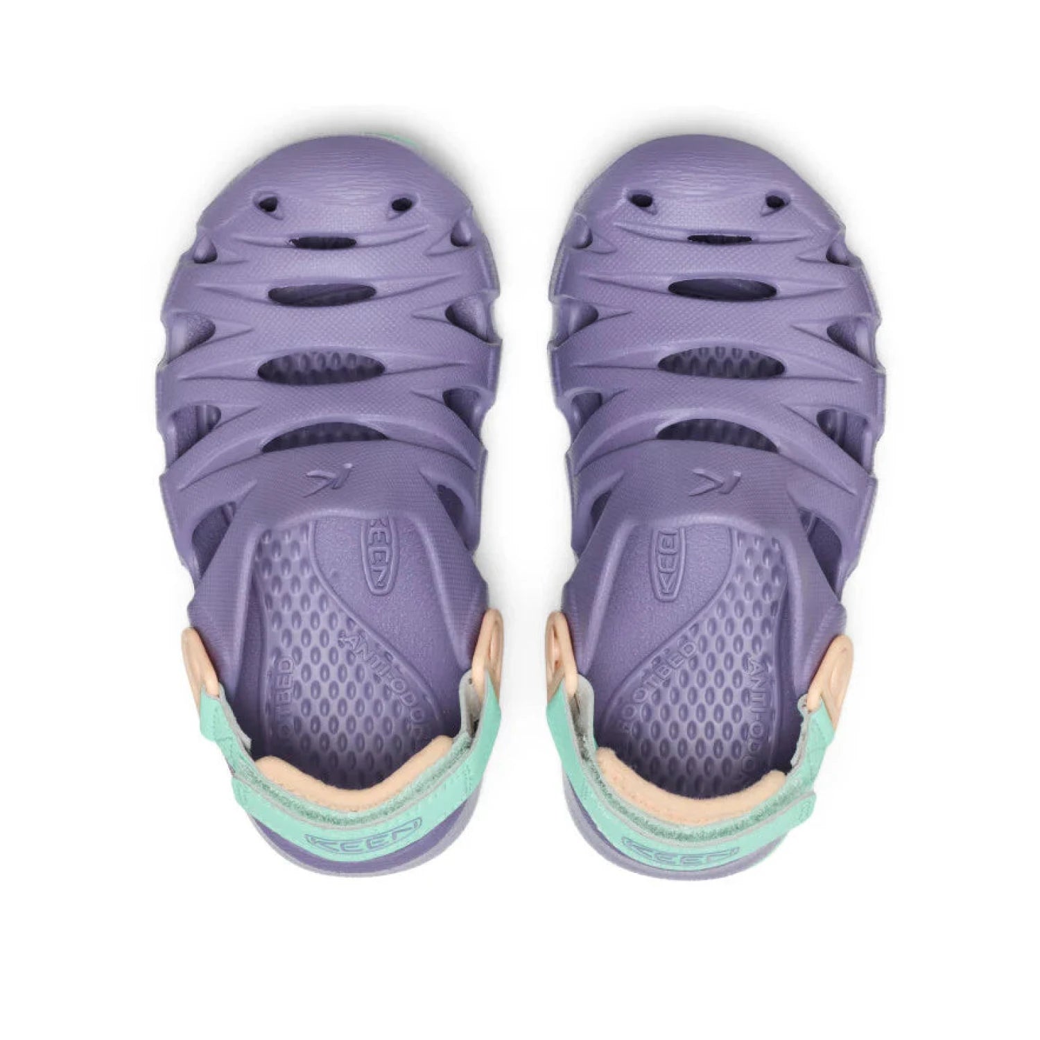 KEEN Kid's HyperFLT Clog in purple haze & peach fuzz, top view