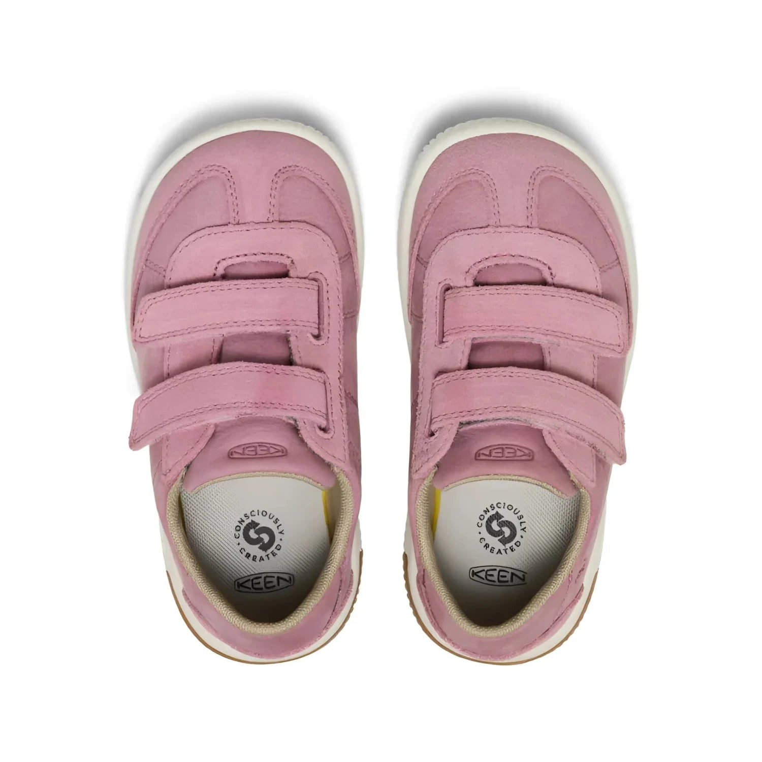 KEEN Kid's KNX T-Toe Sneaker in lilas & star white, top view