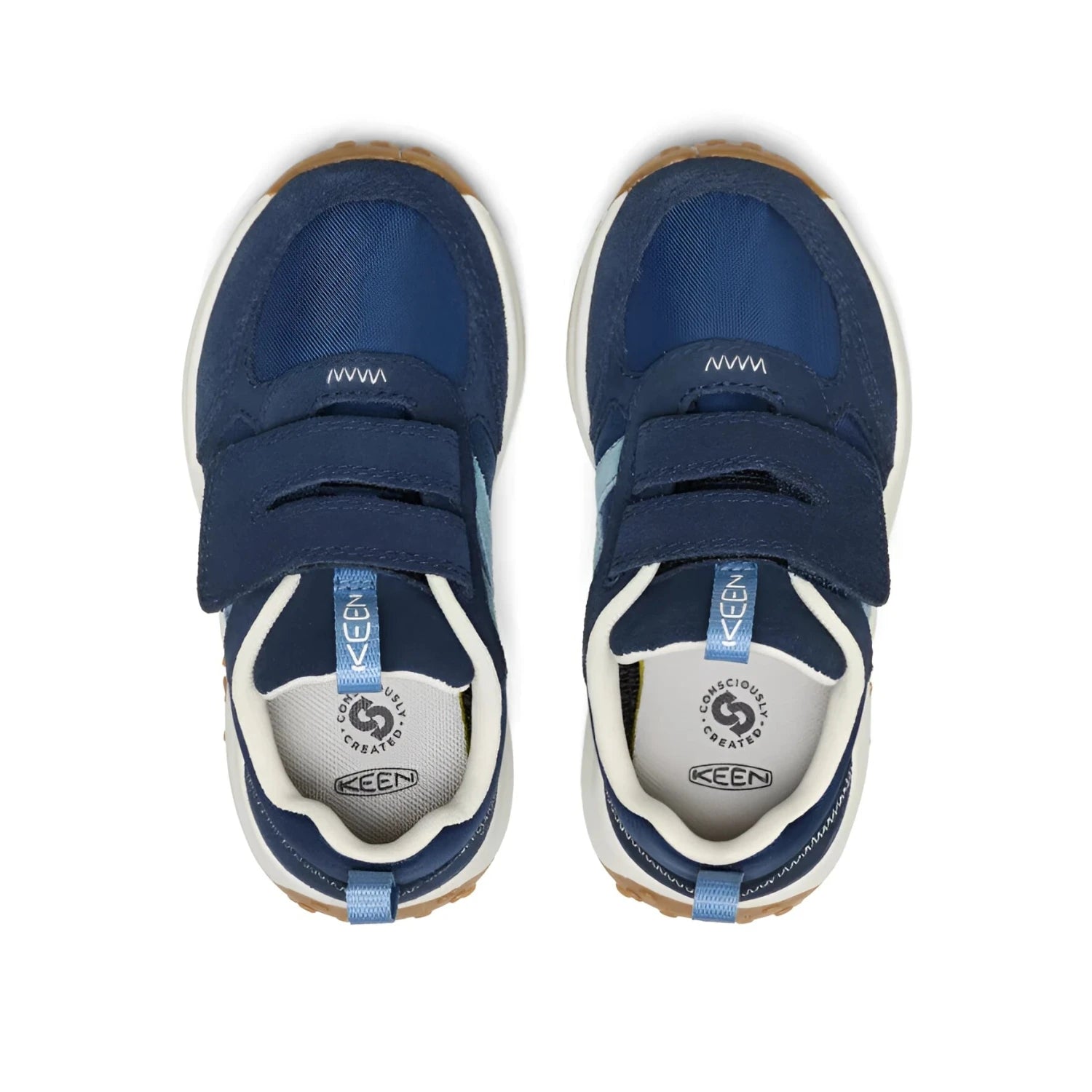 KEEN Kid's KS86 Sneaker in naval & Coronet blue, top view